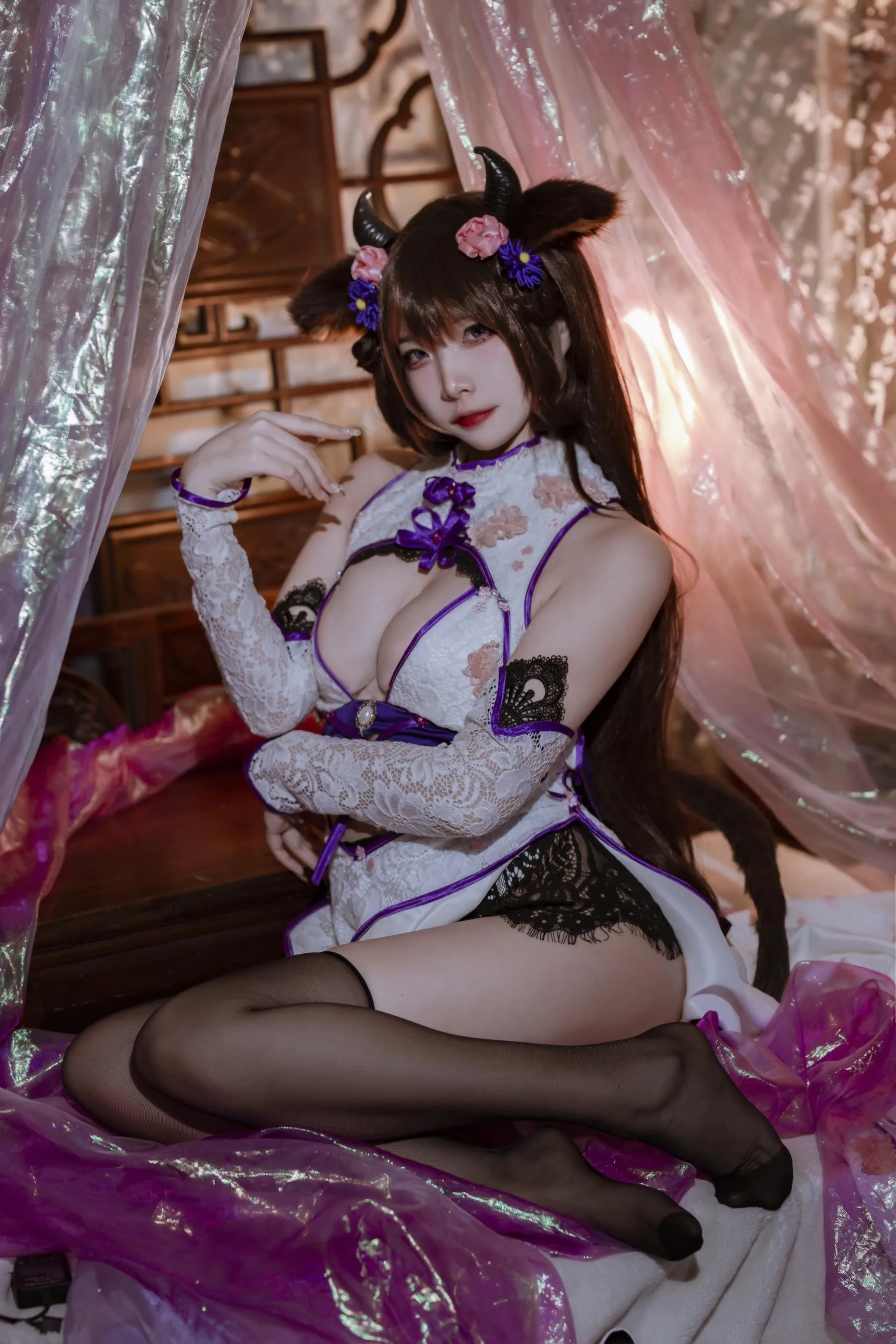 二佐Nisa – NO.149 碧蓝樫野旗袍 [25P]插图6